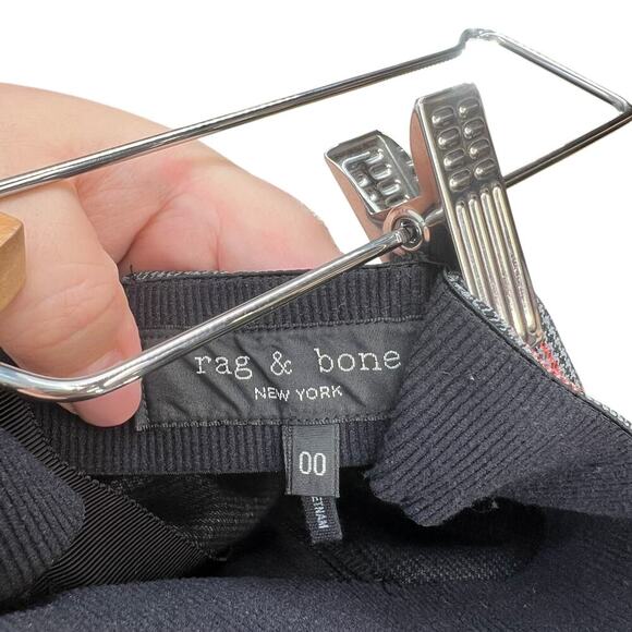 Rag and Bone Simone‎ Check Pant Grey Multi Red Plaid Check Size 00 - Picture 9 of 11